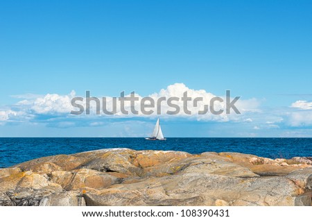 Sailboat in archipelago