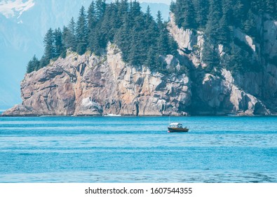 Sailboat In The Artic Ocean Off The Coast Of Alaska