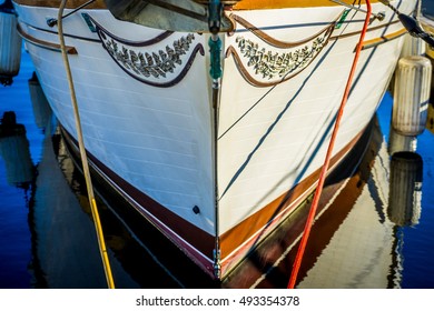 Sailboat Bow At A Seattle Marina