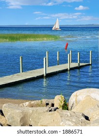 Sailboat In Grand Traverse Bay, Michigan