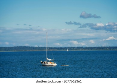 Sailboat Moored In Bellingham Bay