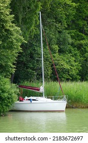 Sailboat Moored At Shore - Masuria, Poland