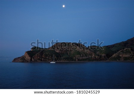 Sailboat off the coast of Channel Islands National Marine Sanctuary.