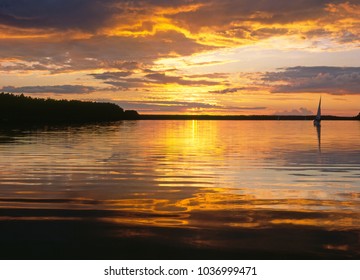 Sailboat On The Nidzkie Lake, Masuria, Poland