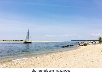 Sailboat On The Ocean In Stony Brook, NY