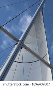 Sailboat Rigging Against Blue Sky