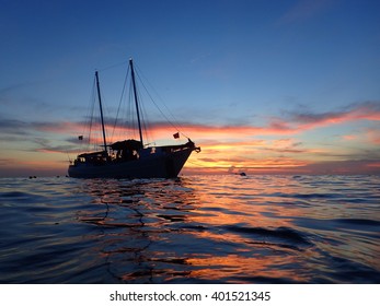 Sailboat Sunset on the Reef Florida Keys
