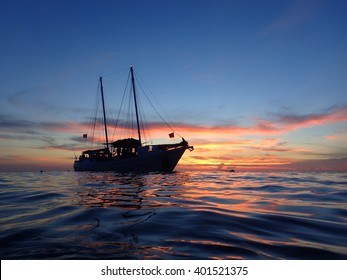 Sailboat Sunset on the Reef Florida Keys