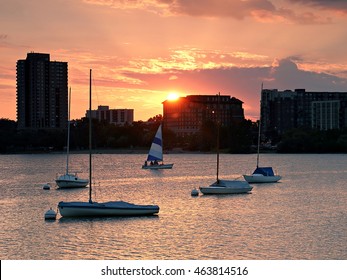 Sailboat Sunset Over Lake Calhoun