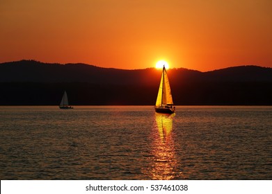 Sailboat Sunrise High Res Stock Images Shutterstock