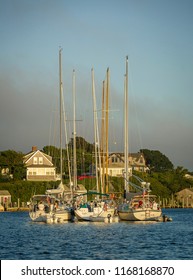 Sailboats Tied Together In Menemsha, Martha's Vineyard