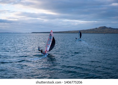 Sailing Away Into The Mission Bay, New Zealand