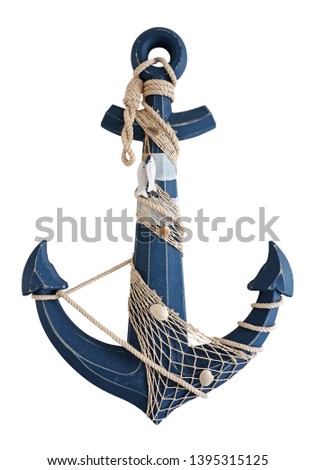 Sailing Boat Anchor Isolated on White Background.
