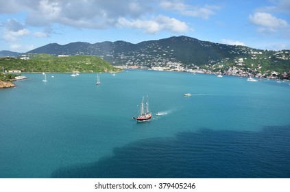 Sailing Boat Near Saint Thomas US Virgin Islands