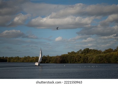 Sailing Boat On The Malthouse Broad, Norfolk Broads