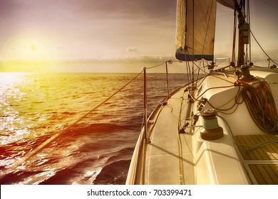 Sailing boat in the sea 