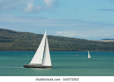 Sailing Boats In Hauraki Gulf