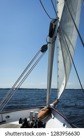 Sailing In The Chesapeake Bay Off Historic Annapolis, MD.