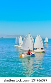 Sailing In Greece,Sail Training Of Young Children In Greek Island