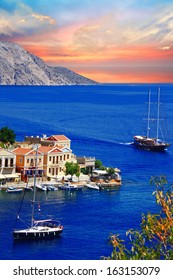 Sailing In Greek Islands. Symi. Dodecanes