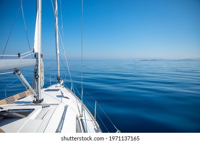 Sailing Luxury Yacht In The Sea At Sunny Day, Croatia