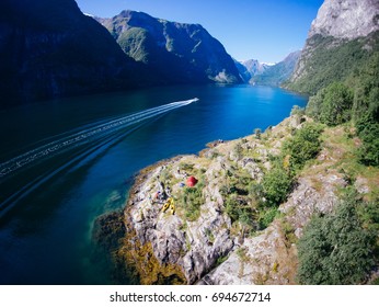 Sailing In Naeroyfjord, Norway