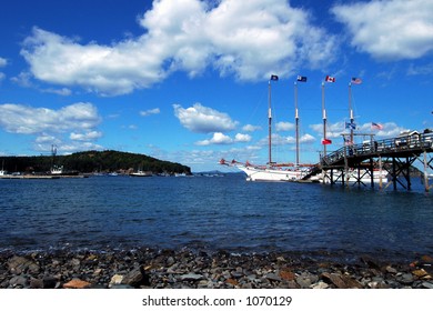 Sailing Ship At Bar Harbour, Maine