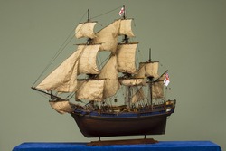 Sailing Ship Of The ?VI Century Galleon, Model Of The Ship.