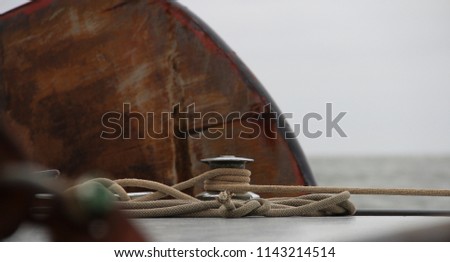 Sailing ship knob closeup