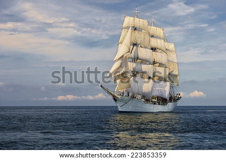 Sailing ship.  Series of ships and yachts