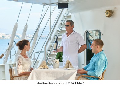 Sailing Yacht Cruise. Luxury Service On Board The Ship. Yachting. Travel