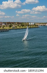 Sailing Yacht In Harbor Port Of Corpus Christi Texas October 2011