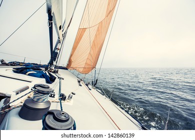 Sailing Yacht On The Race