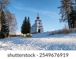 Saint Anna Chapel in Cihak in winter time, Usti nad Orlici District,Pardubice Region,Czech