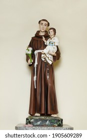 Saint Anthony Of Lisbon Or St. Anthony De Padua And Baby Jesus  