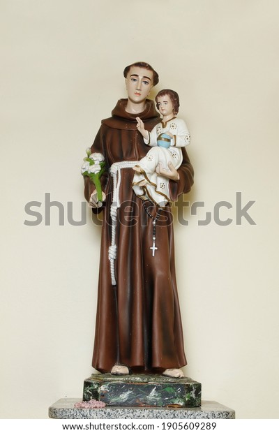 saint Anthony of lisbon or St. Anthony de padua and baby\
Jesus  