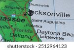 Saint Augustine, Florida marked by a black map tack. The City of St. Augustine is the county seat of St. Johns County, FL.