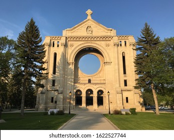 Saint Boniface Cathedral In Winnipeg At Sunset