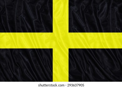 Saint David flag pattern on the fabric texture ,vintage style