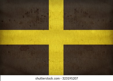 Saint David flag pattern on fabric texture,retro vintage style