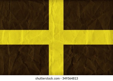 Saint David flag pattern on paper texture,retro vintage style