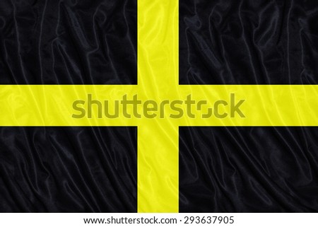 Saint David flag pattern on the fabric texture ,vintage style