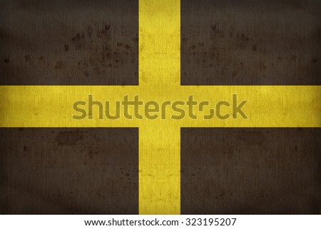 Saint David flag pattern on fabric texture,retro vintage style