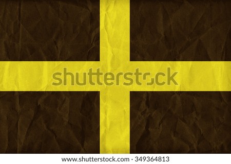 Saint David flag pattern on paper texture,retro vintage style