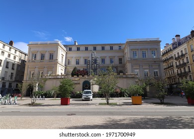 Saint Etienne, France - 05 08 2021 : The Town Hall Seen From The Outside, Side Place Jean Jaurès, Town Of Saint Etienne, Department Of Loire, France