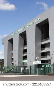 Saint Etienne, France - Juin 21, 2020: Geoffroy Guichard Stadium In Saint Etienne. Geoffroy-Guichard Stadium Called The Cauldon Or The Green Hell Is The Stadium Of The Club Of AS Saint-Etienne 