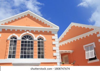 Saint George, Bermuda / Bermuda: October 18 2019: The Colorful Buildings Of Downtown Of Saint George Bermuda