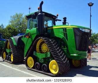SAINT HYACINTHE CANADA 08 03 17: John Deere 9620 RX tractor, Deere & Company, the firm founded by John Deere, began to expand its range of equipment to include the tractor business in 1876