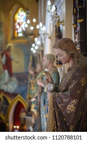 Saint John Apostle Statue Inside The Church 