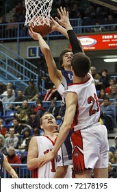 SAINT JOHN, CANADA - FEBRUARY 26: Sean Nugent Of Leo Hayes Shoots Against Bathurst At The NB High School Senior Boys AAA Basketball Final February 26, 2011 In Saint John, Canada. Bathurst Won 98-89.